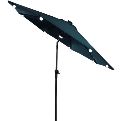 PARASOL OGRODOWY Z OŚWIETLENIEM ŻARÓWKI LED 270CM TURKUSOWY