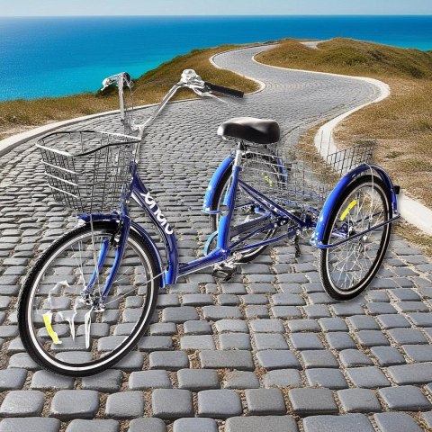 ROWER 3-KOŁOWY 24 GRANATOWY SHIMANO - 6 BIEGOWY OBNIŻONA RAMA 1060965