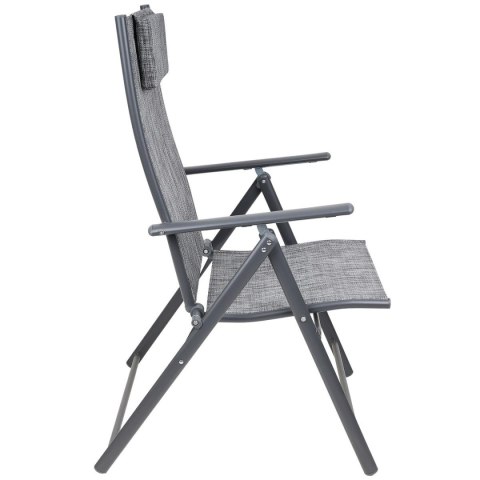 KRZESŁO OGRODOWE 57x68x106CM 2xTEXTLINE 7-POZYCYJNE Z ZAGŁÓWKIEM KPL.2SZT