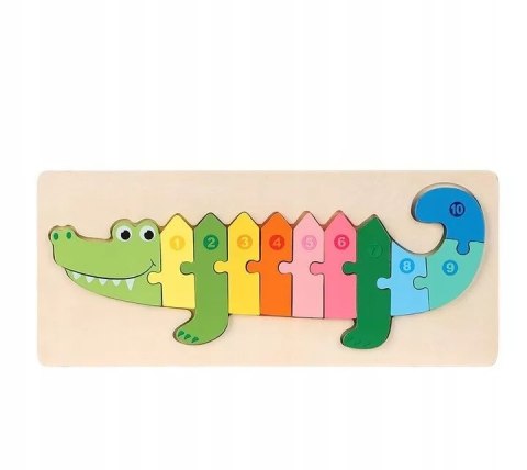 EDUKACYJNE DREWNIANE KLOCKI PUZZLE UKŁADANKA 8765K
