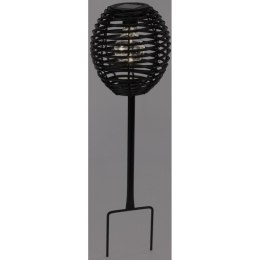 LAMPA SOLARNA KULA RATTAN CZARNA 15x52CM