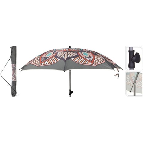 PARASOL PLAŻOWY OGRODOWY MANDALA 200CM ANTRACYT