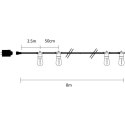 PARTY LIGHT GIRLANDA ZEWNĘTRZNA 10 ŻARÓWEK 10LED 8M 230V
