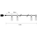 PARTY LIGHT GIRLANDA ZEWNĘTRZNA 12 ŻARÓWEK 12LED SPIRALNYCH 6,3M 230V