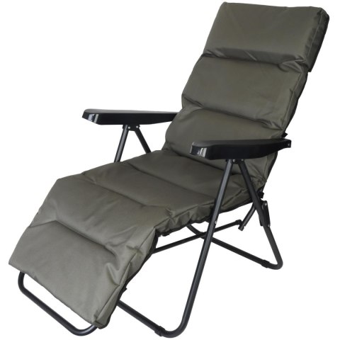 FOTEL OGRODOWY Z PODNÓŻKIEM 57x83x106CM SZARO-ZIELONY