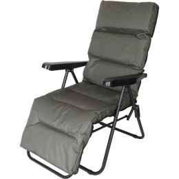 FOTEL OGRODOWY Z PODNÓŻKIEM 57x83x106CM SZARO-ZIELONY