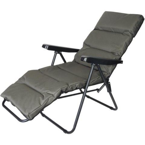 FOTEL OGRODOWY Z PODNÓŻKIEM 57x83x106CM SZARO-ZIELONY