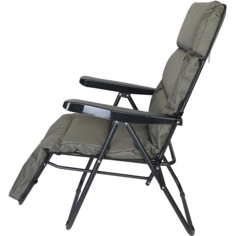 FOTEL OGRODOWY Z PODNÓŻKIEM 57x83x106CM SZARO-ZIELONY