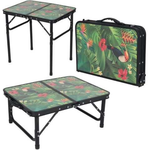 STOLIK TURYSTYCZNY SKŁADANY KEMPINGOWY 60X45X25/56CM FLOWER