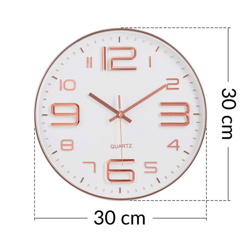 ZEGAR ŚCIENNY DUŻY BEZGŁOŚNY ZŁOTY PŁYNĄCY 30 cm CZYTELNY NOWOCZESNY