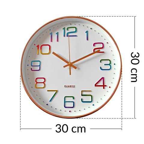 ZEGAR ŚCIENNY DUŻY OKRĄGŁY BEZGŁOŚNY WIELOKOLOROWY CZYTELNY 30 cm PŁYNĄCY