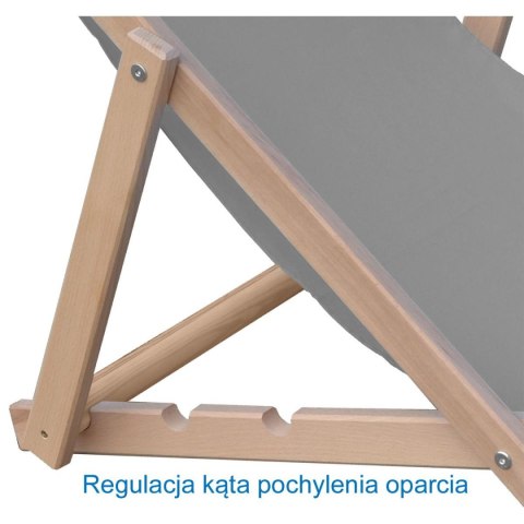 LEŻAK DREWNIANY CLASSIC GRANATOWY