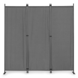 Składany parawan ogrodowy pokojowy 3-panelowy 167x164 cm szary MultiGarden