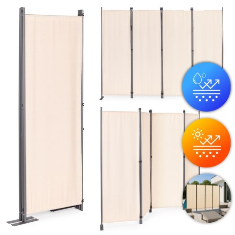 Składany parawan ogrodowy pokojowy 4-panelowy 167x216 cm beżowy MultiGarden