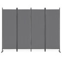 Składany parawan ogrodowy pokojowy 4-panelowy 167x216 cm szary MultiGarden