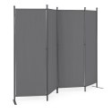 Składany parawan ogrodowy pokojowy 4-panelowy 167x216 cm szary MultiGarden