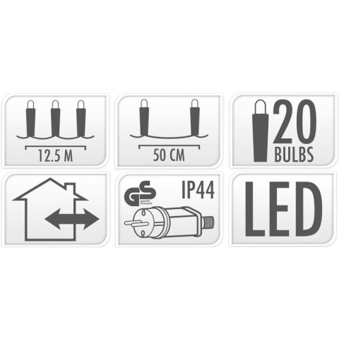 GIRLANDA OGRODOWA PARTY LIGHT 20LED/ 12,5M