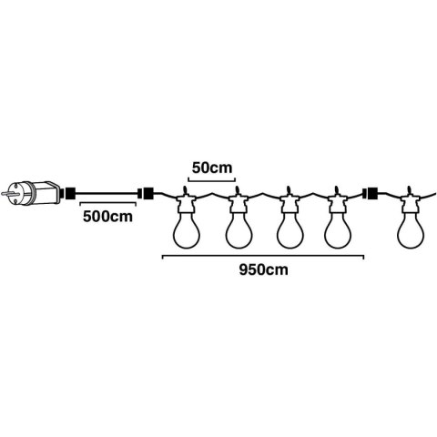 GIRLANDA OGRODOWA PARTY LIGHT 20LED A60 TIMER MOŻLIWOŚĆ ŁĄCZENIA