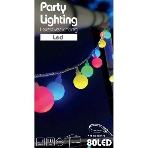 GIRLANDA OGRODOWA PARTY LIGHT 80LED MULTIKOLOR