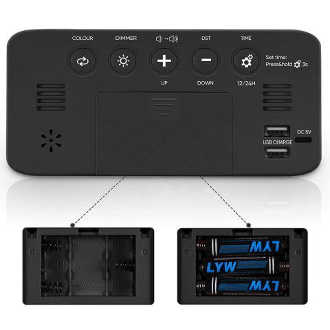 ZEGAR CYFROWY ELEKTRONICZNY STOJĄCY BUDZIK LED