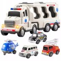 Zestaw laweta autka ambulans straż tir policja dźwięk światło SX600-21A
