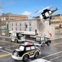 Zestaw laweta transportowa autka policyjne helikopter dźwięk SX600-23A