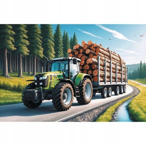 Puzzle Trefl 100 elementów Ciągnik leśny 16493