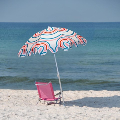 PARASOL PLAŻOWO OGRODOWY 160CM PASEK NIEBIESKO RÓŻOWY