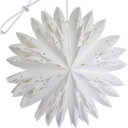 GWIAZDA DEKORACYJNA PŁATEK ŚNIEGU WISZĄCY PAPIEROWY 50CM BIAŁA