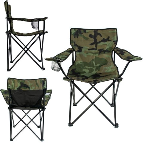 KRZESŁO TURYSTYCZNE SKŁADANE 50X50X80CM CAMUFLAGE