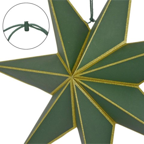 GWIAZDA DEKORACYJNA WISZĄCA PAPIEROWA FSC 14x45CM ZIELONA 7 RAMION MICA
