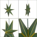 GWIAZDA DEKORACYJNA WISZĄCA PAPIEROWA FSC 18x60CM ZIELONA 7 RAMION MICA