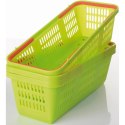 KOSZYK PLASTIKOWY NA OWOCE I WARZYWA AŻUROWY Z RĄCZKĄ
