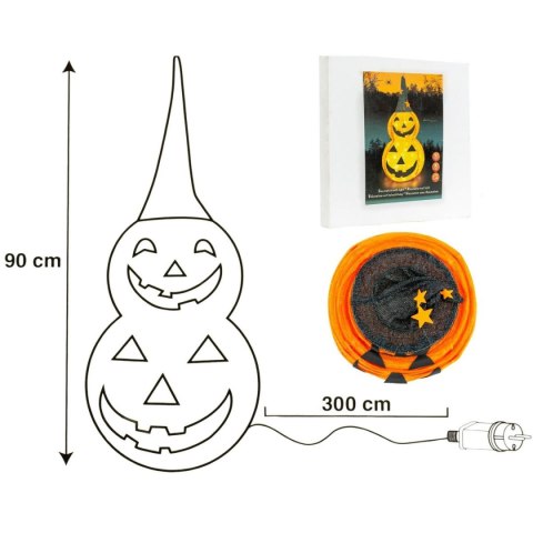 DYNIA DEKORACYJNA Z KAPELUSZEM 90CM HALLOWEEN 50LED