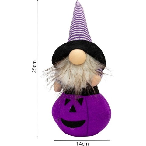 FIGURKA DEKORACYJNA NA DYNI 25CM LED HALLOWEEN FIOLET