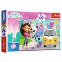 Puzzle Gabby i kocie przygody, Koci Domek Gabi 60 elementów Trefl 17415