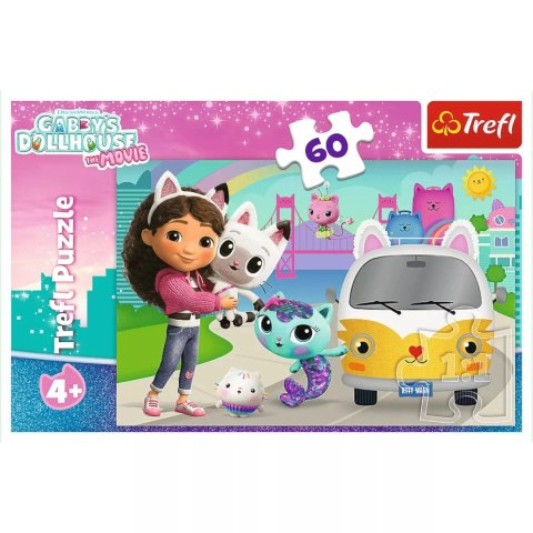Puzzle Gabby i kocie przygody, Koci Domek Gabi 60 elementów Trefl 17415