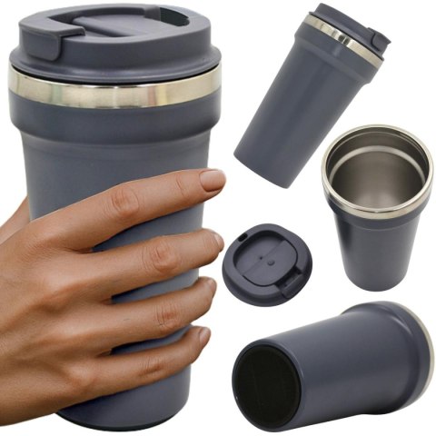 KUBEK TERMICZNY TURYSTYCZNY EXCELLENT HOUSEWARE 500ML - ANTRACYT