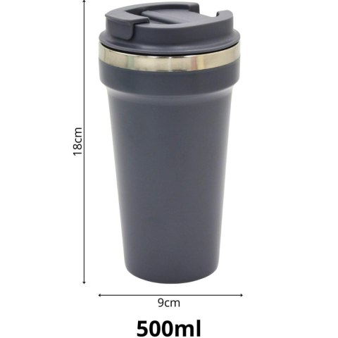 KUBEK TERMICZNY TURYSTYCZNY EXCELLENT HOUSEWARE 500ML - ANTRACYT