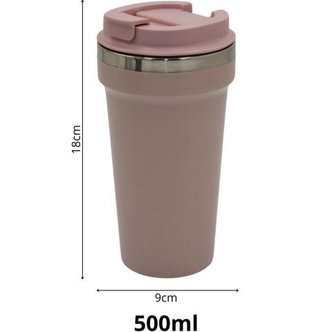 KUBEK TERMICZNY TURYSTYCZNY EXCELLENT HOUSEWARE 500ML - CIELISTY