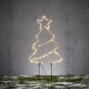 CHOINKA OGRODOWA STOJAK CIEPŁY BIAŁY LAMPKI 180 LED NA BATERIE 30x69,5CM LUCA
