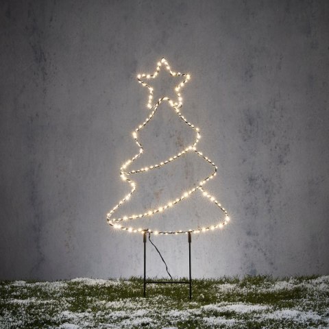 CHOINKA OGRODOWA STOJAK CIEPŁY BIAŁY LAMPKI 180 LED NA BATERIE 30x69,5CM LUCA