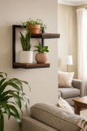 Kwietnik ścienny półka wisząca na kwiaty ozdoby 2 poziomy loft ModernHome