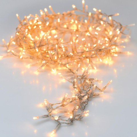 LAMPKI CHOINKOWE ŁAŃCUCH ŚWIETLNY 120 LED TIMER CIEPŁY BIAŁY PRZEŹROCZYSTY PRZEWÓD