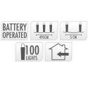 LAMPKI DRUCIKI NA BATERIE GIRLANDA 100 LED SUPER CIEPŁY BIAŁY