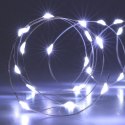 LAMPKI DRUCIKI NA BATERIE GIRLANDA 100 LED ZIMNY BIAŁY TIMER