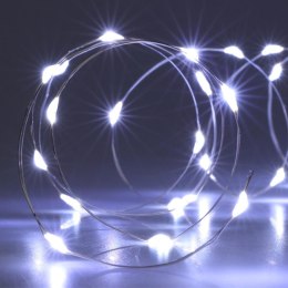 LAMPKI DRUCIKI NA BATERIE GIRLANDA 100 LED ZIMNY BIAŁY TIMER