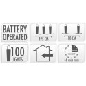 LAMPKI DRUCIKI NA BATERIE GIRLANDA 100 LED ZIMNY BIAŁY TIMER