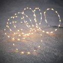 LAMPKI DRUCIKI NA BATERIE GIRLANDA 90 LED CIEPŁY BIAŁY FLASH LUCA