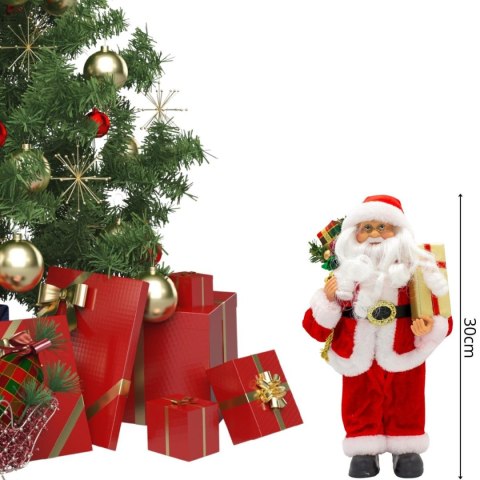 MIKOŁAJ ŚWIĄTECZNY DEKORACYJNY STOJĄCY DELUXE 30CM RED